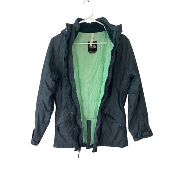 The North Face Women Blue Teal Insulated Hooded HyVent Jacket Size Small - EUC - Picture 4 of 12